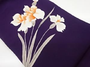 塩瀬金彩手描き菖蒲模様名古屋帯